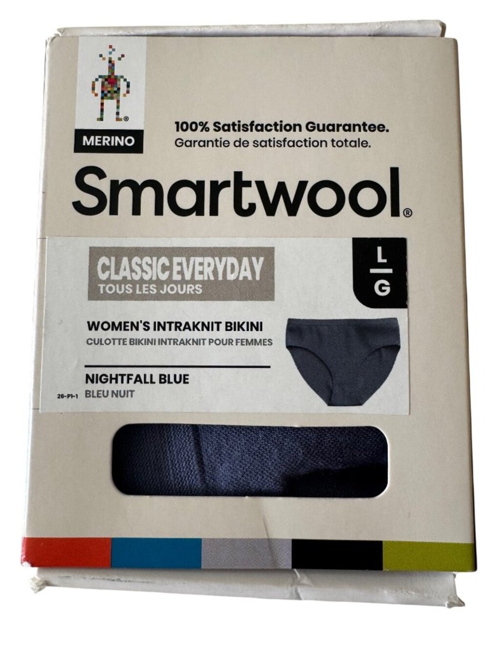 Smartwool Classic Everyday Size Large Intraknit Bikini Nightfall Blue NWB